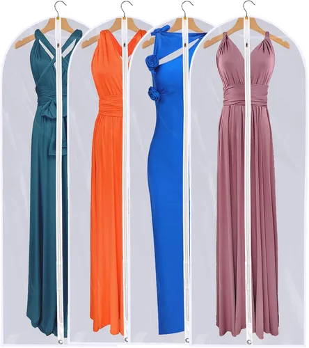 Vista 9 de Bolsa de ropa transparente para almacenamiento en el armario, bolsas de vinilo para colgar ropa, bolsas cortas para colgar ropa, fundas de abrigo