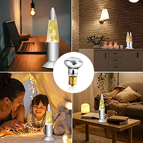 Vista 4 de 2-Pack 25W Lava Lamp Bulb - Perfect Replacement Bulbs for Lava Lamps, Glitter Lamps, for Bedroom and Office, 120v 25 watt R39 E17 Reflector Bulbs
