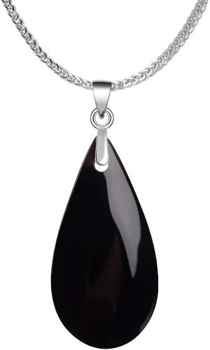 iSTONE - Collar de plata de ley 925 con dije de lapislázuli para mujer, piedra preciosa natal con cadena de plata de 18 pulgadas