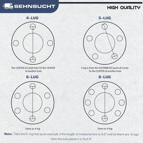 Vista 8 de SEHNSUCHT Kit de cubo loco para remolque, 5 lengüetas, cubo loco de 4.5 pulgadas para remolque de 3500 libras, bujes de remolque de barco, 5