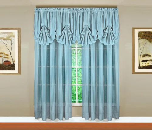 Vista 10 de Today's Curtain, Inserción de Abanico de Cortina de Rayas Silueta Translúcida, Azul, 30" x 76.2 cm de ancho x 101.6 cm de largo