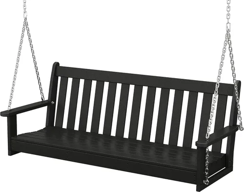 POLYWOOD GNS60BL Vineyard - Columpio para exteriores de 60 pulgadas, color negro