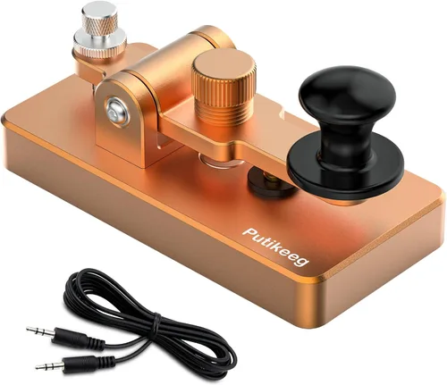 Putikeeg Clásico Morse Mini Código Clave Morse Código Paleta Llave Aleación de Aluminio Mini-Key Morse CW Llave Portátil Morse Práctica Clave Oro