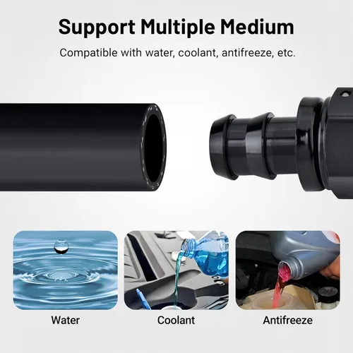 Vista 5 de EVIL ENERGY 1" Manguera refrigerante para calentador de radiador recta 60PSI SAE 20R3 1.52M Negra