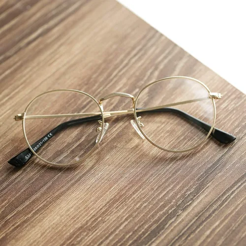 Vista 5 de Pro Acme Marco clásico redondo de metal transparente para lentes unisex (2 pares, dorado + plomizo)
