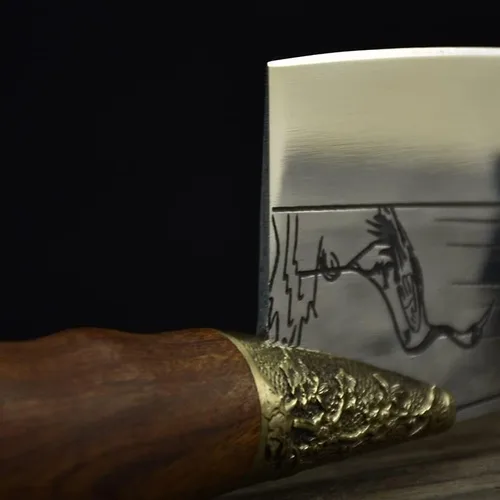 Vista 6 de Cuchillo de carne, cuchillo de cocina forjado a mano, cuchillo de cocina de hoja afilada, cuchillo de cocina de China Longquan, cuchillo de cocina