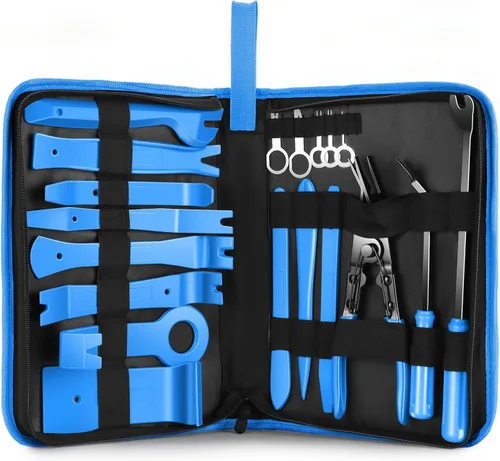 DNA MOTORING TOOLS-00247 Kit de herramientas de extracción de moldura de automóvil, juego de alicates para clips y removedor de tapicería para panel