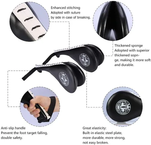 Vista 4 de Taekwondo Double Kick Pad,Target Karate Kickboxing Training TKD Kicking Pad,Practice Kick Target Training Double Face Kick Foot Pad,Equipo de artes