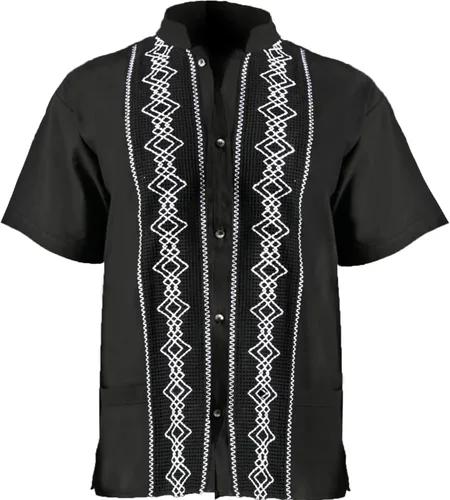Camisa de manga corta de Guayabera mexicana para hombre Camisa mexicana bordada estilo tradicional. Hecho en México. 100% algodón