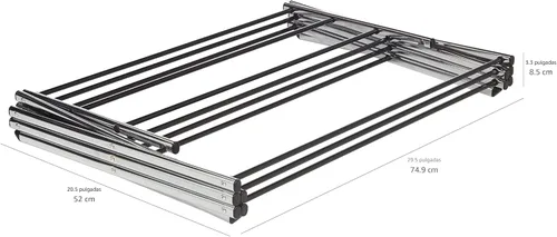 Vista 5 de Amazon Basics Escurridor portátil plegable para ropa de secado al aire en interiores, 14.5 x 29.5 x 41.8 pulgadas (largo x ancho x alto), plata