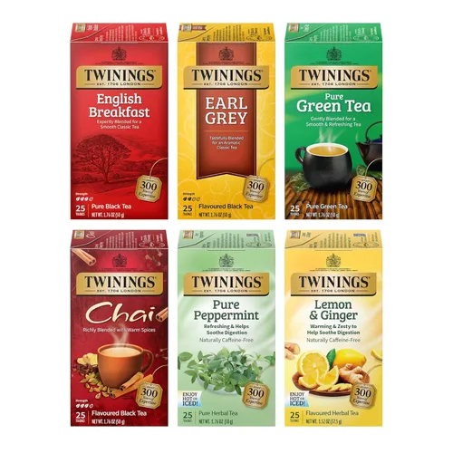 Vista 15 de Twinings, Green Tea with Pomegranate, Raspberry, & Strawberry - Té verde con granada, frambuesa y fresa, con cafeína, té en bolsas individuales