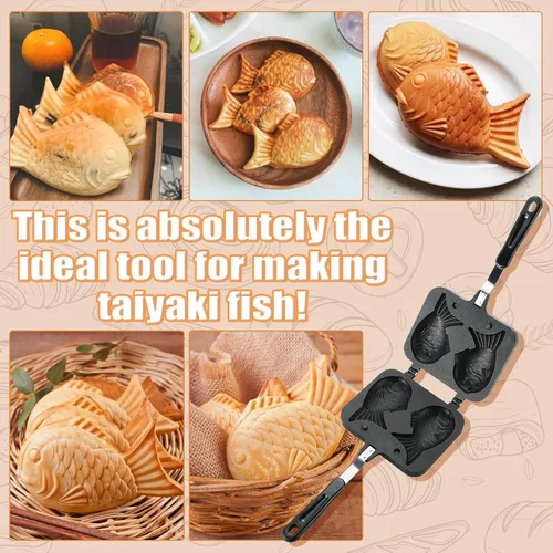 Vista 8 de MAOPINER Molde para hacer gofres de burbujas, molde para gofres, olla antiadherente de doble cara para hacer waffles de huevo y forma de pez