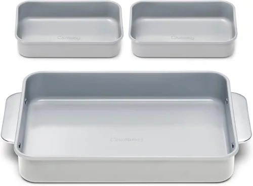 Vista 33 de Caraway Molde rectangular pequeño antiadherente de 9" x 6.5", no tóxico, sin PTFE ni PFOA, núcleo de acero aluminizado, bandeja para hornear