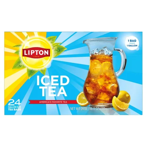 Lipton Bolsas de té helado sin azúcar, tamaño de galón, cero calorías, 24 bolsas de té en total