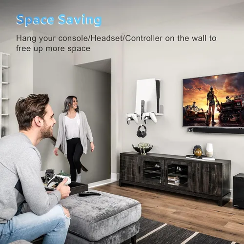 Vista 7 de Allnice PS5 Wall Mount, 5 IN 1 Playstation 5 Wall Mount (Disc and Digital Edition) Wall Bracket for Playstation 5 with Detachable Controller Holder