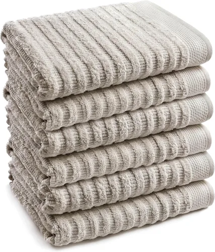 Softerry Juego de toallas de baño de algodón orgánico puro, 100% algodón suave, extra absorbentes y duraderas, de secado rápido de 500 GSM, calidad