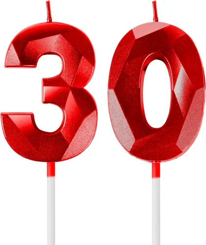 Vista 293 de Velas Número 1, Velas de Primer Cumpleaños, Vela Roja de Feliz Cumpleaños para Pastel, Decoraciones de Cobertura de Pastel de Diseño 3D para Niñas