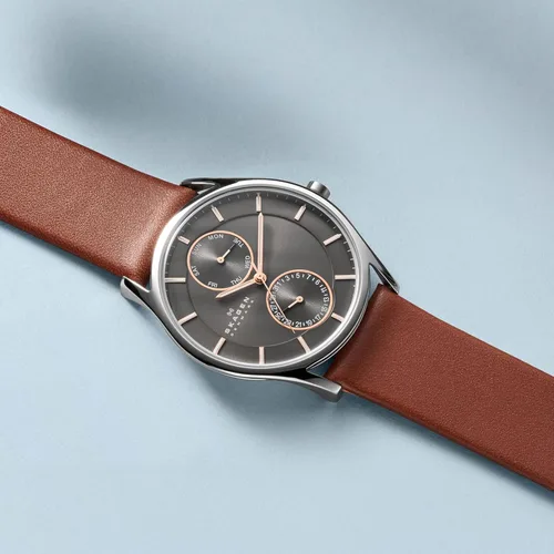 Vista 3 de Skagen Holst - Reloj para hombre con malla de acero inoxidable o correa de cuero