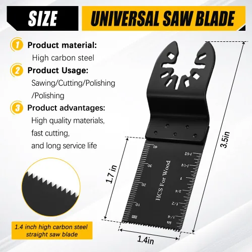 Vista 2 de 6 piezas de cuchillas para herramientas oscilantes, multiherramienta oscilante universal para madera, cuchillas de sierra oscilantes profesionales