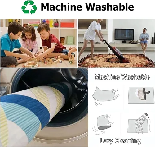 Vista 3 de Tapete antideslizante de 2 x 2 pies, estilo B, duradero, para interiores, tradicional, sala de estar, cocina, con patrón de llama y lava