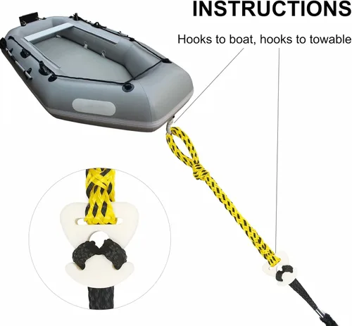 Vista 5 de Conector de cuerda remolcable para tubos de barco de tubería Cuerda de conexión rápida para deportes acuáticos