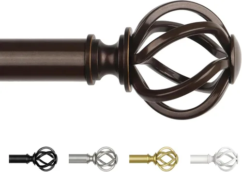 Vista 13 de Barra de cortina antigua plateada 32 a 58 pulgadas (2.6-4.8 pies), USFOOK - Barras de cortina de 7/8 para ventanas de 20 a 54 pulgadas, Barras