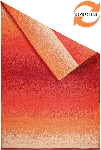 Vista 7 de Alfombra para exteriores, impermeable, lavable, reversible, resistente a las manchas, plegable, de plástico reciclado, para patio, caravana