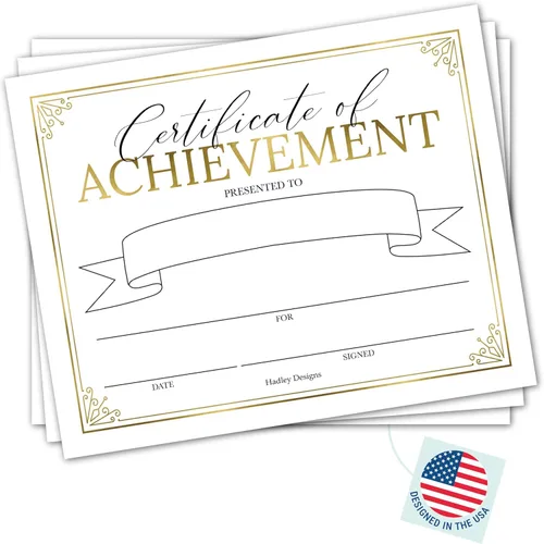 Certificado de Premios de Logro -25 Certificados de Premio a Granel para Estudiantes y Empleados del Mes, Certificado de Oro, Certificado de