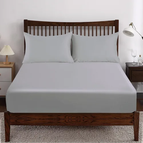 Sábana bajera ajustable 100% algodón tamaño individual XL, sábana bajera duradera con bolsillo profundo elástico en todo el contorno con etiqueta