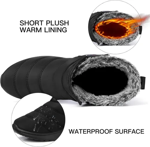 Vista 5 de SHIBEVER Botas de invierno para mujer botas de nieve impermeables para mujer, botines cómodos y resistentes a la moda