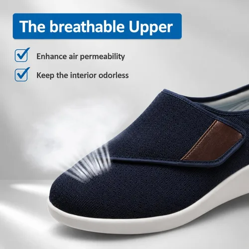 Vista 8 de Zapatos para diabéticos elegantes para mujer con soporte de arco, ancho extra ancho, para caminar, edema, correa ajustable, fácil de poner y quitar