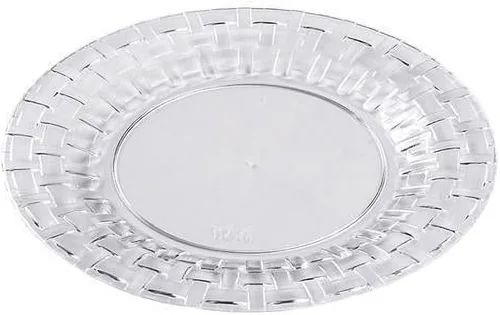 Vista 3 de Efavormart - Paquete de 10 platos de ensalada desechables redondos transparentes de 7 pulgadas, platos de postre de plástico con borde de canasta