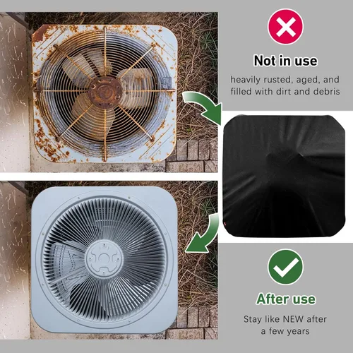 Vista 4 de 28 x 28 Cubiertas de Aire Acondicionado para Exterior con Soporte de Cubierta, Cubierta de CA Resistente al Agua de 600D, Cubiertas de Condensedor