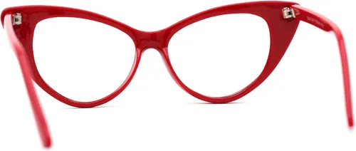 Vista 4 de SA106 Gafas de computadora con marco de ojo de gato auténtico gótico clásico con filtro de luz azul