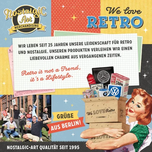 Vista 6 de Nostalgic-Art Caja de lata de almacenamiento retro plana, 84.5 onzas, caja Whatever Odds & Ends – Idea de regalo para tu hogar, lata de metal