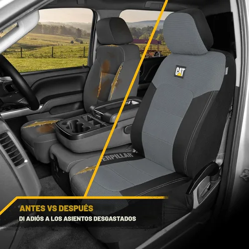 Vista 6 de Fundas de asiento para coches, camiones y SUV Cat MeshFlex – Fundas de asiento grises para asientos delanteros, protectores de asiento de camión