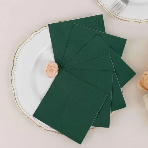 Vista 86 de Efavormart 50 Pack Servilletas de papel para fiestas de 2 capas suaves verde oliva con borde dorado de oro, servilletas para cenas, cócteles