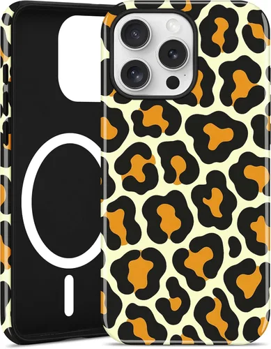 Vista 13 de Jusy Compatible with MagSafe Brown Tortoise Shell Print Phone Case for iPhone 7/8/SE, Amber Trendy Luxury Magnetic Soft TPU and Hard PC Protective