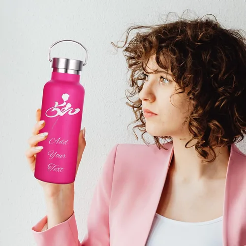 Vista 7 de Botellas de agua personalizadas, botella de agua aislada personalizada, botella deportiva con nombre grabado, 12 onzas/26 onzas, regalos