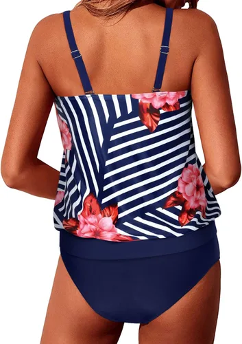 Vista 2 de Yonique - Traje de baño de 2 piezas para mujer diseño floral