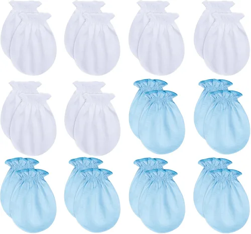 RATIVE Guantes de algodón para bebé recién nacido sin arañazos para niños de 0 a 6 meses