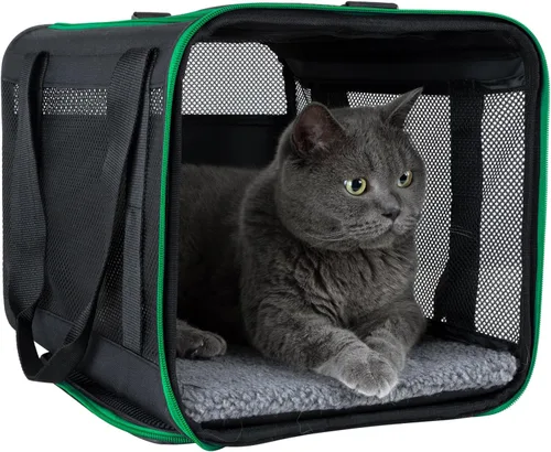 Transportador rápido para mascotas para gatos. Ventanas de malla aireada de 360° que permiten que los niños de piel te vean y respiren fácilmente,