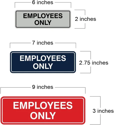 Vista 7 de Letrero estándar de solo empleados - Negro - Pequeño (1 paquete)