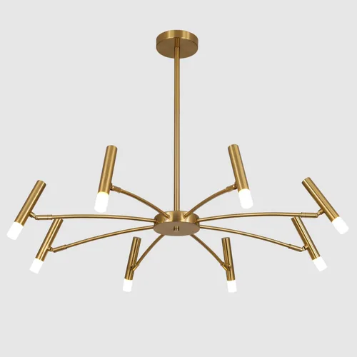 Vista 12 de Lámpara LED Sputnik moderna de 8 luces, lámpara de araña negra mate, lámpara de techo colgante de altura ajustable industrial para dormitorio
