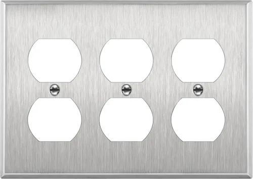Vista 13 de ENERLITES Placa de pared de metal para receptáculo dúplex, acero inoxidable, tapa de tomacorriente, resistente a la corrosión, tamaño estándar