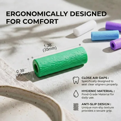 Vista 3 de Paquete de 12 masticables de posicionamiento ortodóntico para Invisalign, alineadores transparentes y retenedores - Herramienta dental para ajustes