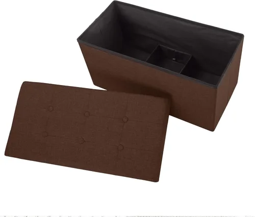 Vista 79 de Lavish Home - Banco otomano con almacenamiento, plegable, tapa acolchada de espuma con punzoneado de 30 pulgadas, gris oscuro