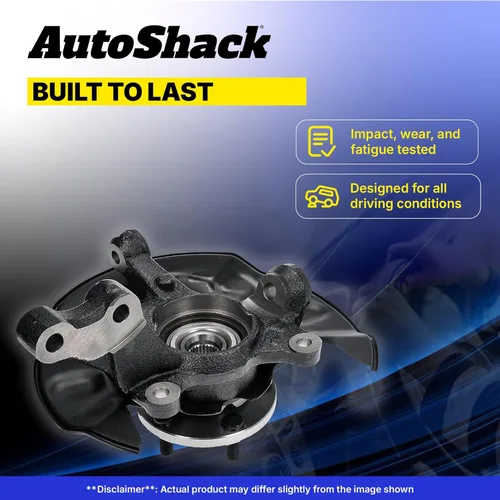 Vista 4 de AutoShack - Conjunto de nudillos de dirección delantera y cojinete de rueda de repuesto izquierdo para Honda Civic 1-PC 2006-2011
