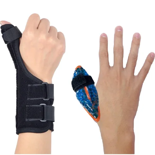 BodyMoves Soporte de férula para el pulgar Plus Finger Hot and Cold Gel Pack- para tenosinovitis de quervain, tendinitis, gatillo pulgar spica,