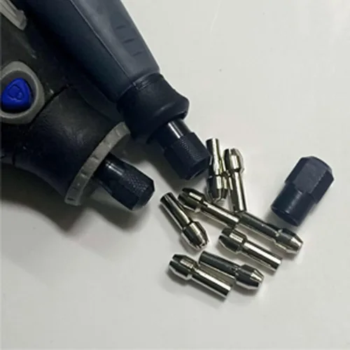 Vista 6 de Juego de tuercas de sujeción rotativas de cambio rápido de 9 piezas para Dremel Tuerca de pinza de plata de 9 piezas